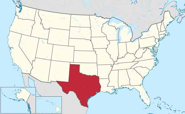 Штат Техас на крте США