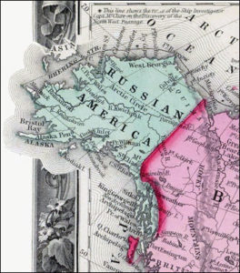 Русская Америка на карте 1860 года